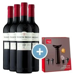 Ramón Bilbao Crianza 4 Botellas + Bomba De Vacío De Regalo Volumen 75cl